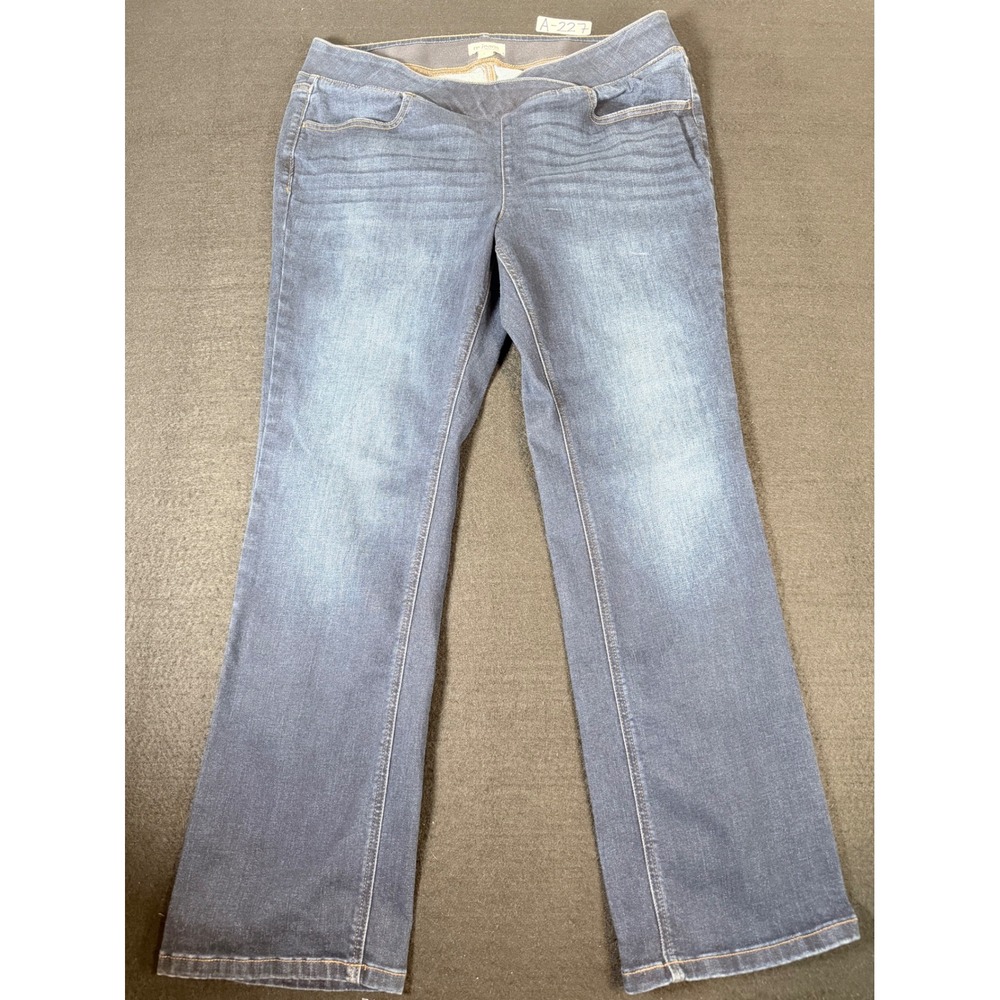 Maurices M Jeans Womens 16W Short Blue High Rise Barely Boot Pull On Denim